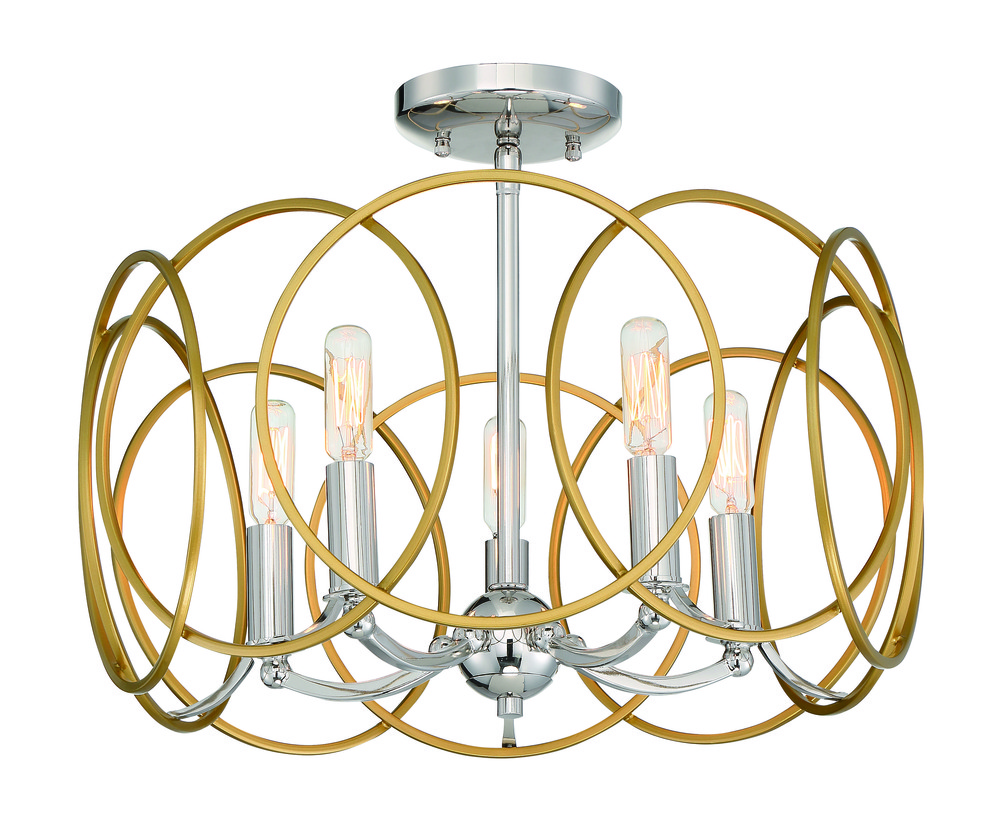 Chassell - 5 Light Semi Flush/pendantconvertible
