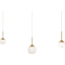 Schonbek Beyond BPD40203L-AB - Quest 3 Light 120-277V Multi-Light Pendant (Linear Canopy) in Aged Brass with Optic Haze Quartz
