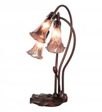 Meyda Green 250826 - 16" High Purple Iridescent Tiffany Pond Lily 3 Light Accent Lamp