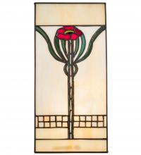 Meyda Green 67291 - 6" Wide X 12" High Poppy Stained Glass Window