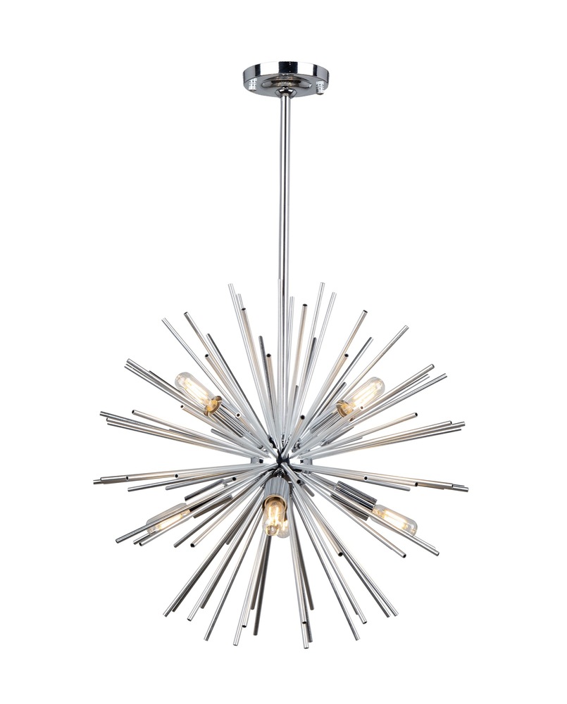 Sunburst 8 Light Chandelier (Chrome)