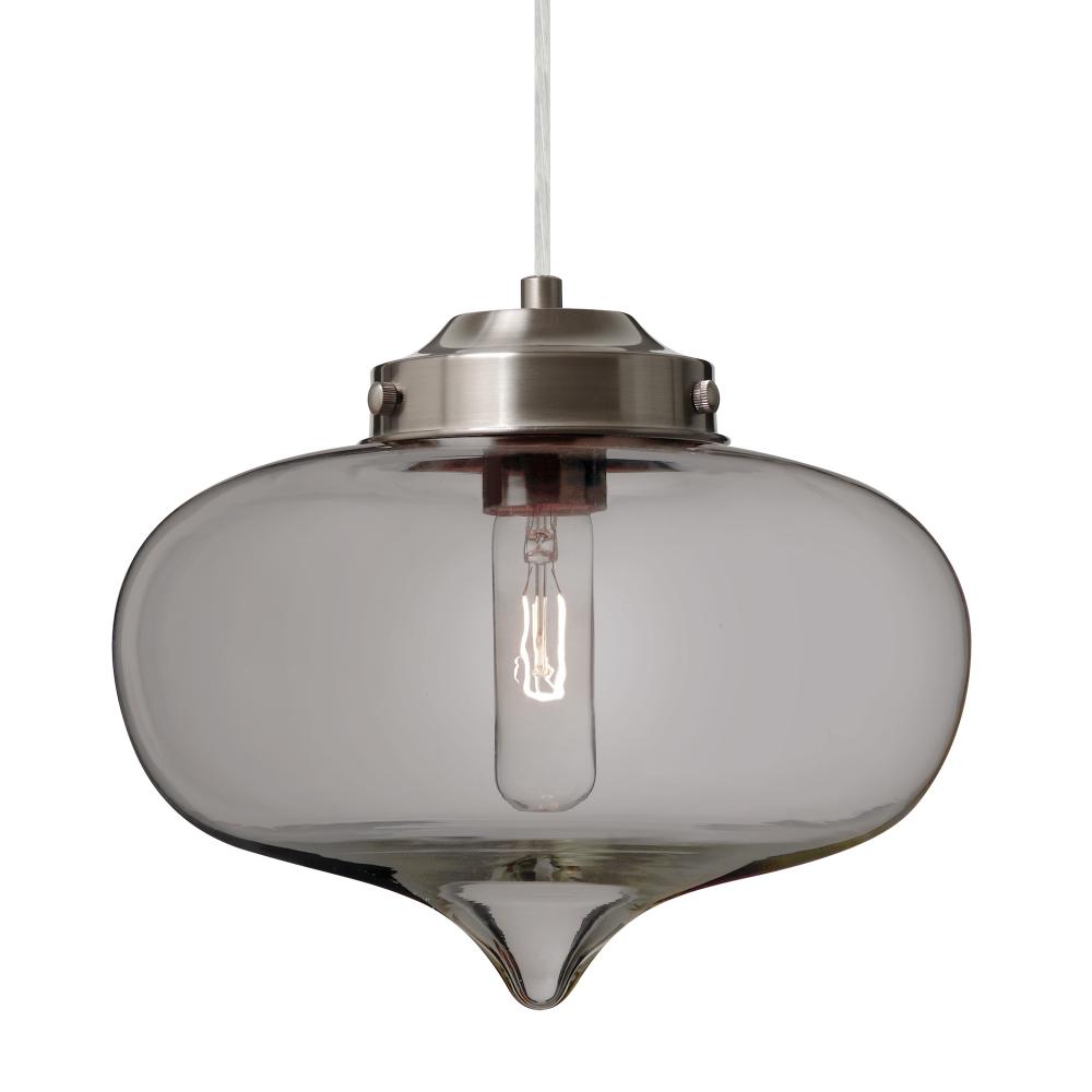 Besa Mira Pendant Satin Nickel Smoke 1x60W T10, 15Ft. Cord