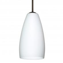 Besa Lighting 1BC-150907-MED-BR-L - Besa Chrissy Pendant Bronze Opal Matte 1x50W B10 Medium Base, 15Ft. Cord