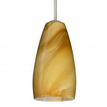 Besa Lighting 1BC-1509HN-MED-SN-L - Besa Chrissy Pendant Satin Nickel Honey 1x50W B10 Medium Base, 15Ft. Cord