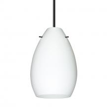 Besa Lighting 1BC-171307-BK-L - Besa Pendant Pera 6, Black Finish, Opal Matte 1x50W Candelabra, 15Ft Cord