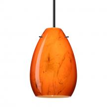 Besa Lighting 1BC-1713HB-BK-L - Besa Pendant Pera 6, Black Finish, Habanero 1x50W Candelabra, 15Ft Cord