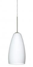 Besa Lighting 1BT-150907-MED-SN-L - Besa Chrissy Pendant Satin Nickel Opal Matte 1x50W B10 Medium Base, 15Ft. Cord