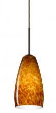 Besa Lighting 1BT-150918-BR-L - Besa Chrissy Pendant Bronze Amber Cloud 1x50W E12 base, 15Ft. Cord