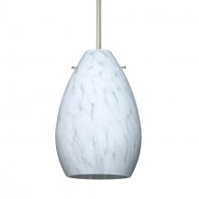 Besa Lighting 1BT-171319-SN-L - Besa Pendant Pera 6 Satin Nickel Carrera 1x50W E12 base, 15Ft Cord