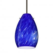 Besa Lighting 1BT-171386-BR-L - Besa Pendant Pera 6 Bronze Blue Cloud 1x50W E12 base, 15Ft Cord