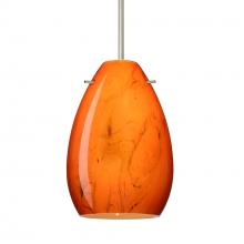 Besa Lighting 1BT-1713HB-SN-L - Besa Pendant Pera 6 Satin Nickel Habanero 1x50W E12 base, 15Ft Cord