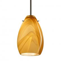 Besa Lighting 1BT-1713HN-BR-L - Besa Pendant Pera 6 Bronze Honey 1x50W E12 base, 15Ft Cord