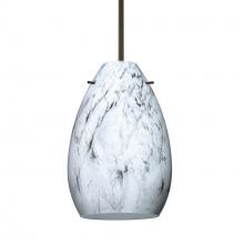 Besa Lighting 1BT-1713MG-BR-L - Besa Pendant Pera 6 Bronze Marble Grigio 1x50W E12 base, 15Ft Cord