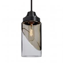 Besa Lighting 1JC-BLINKSM-BK-L - Besa, Blink Cord Pendant, Trans. Smoke/Clear, Black Finish, 1x60W Medium Base, 15Ft. Cord