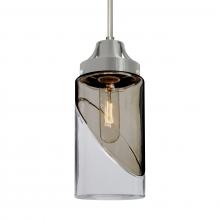 Besa Lighting 1JC-BLINKSM-SN-L - Besa, Blink Cord Pendant, Trans. Smoke/Clear, Satin Nickel Finish, 1x60W Medium Base, 15Ft. Cord