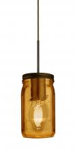 Besa Lighting 1JC-MILO4AM-EDIL-BR-L - Besa Pendant Milo 4 Bronze Amber 1x5W LED Filament, 15Ft. Cord
