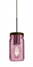 Besa Lighting 1JC-MILO4PL-EDIL-BR-L - Besa Pendant Milo 4 Bronze Purple 1x5W LED Filament, 15Ft. Cord
