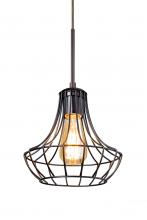 Besa Lighting 1JC-SPEZ07-EDIL-BR-L - Besa Pendant Spezza 7 Bronze 1x8W LED Filament, 15Ft. Cord