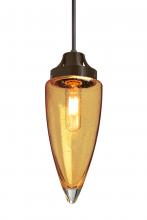 Besa Lighting 1JC-SULUAM-EDIL-BR - Besa, Sulu Cord Pendant, Amber Bubble, Bronze Finish, 1x8W LED Filament