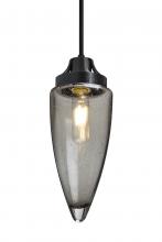 Besa Lighting 1JC-SULUSM-EDIL-BK - Besa, Sulu Cord Pendant, Smoke Bubble, Black Finish, 1x8W LED Filament