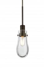 Besa Lighting 1JC-WISHCL-BR - Besa, Wish Cord Pendant, Clear, Bronze Finish, 1x40W E12 Base