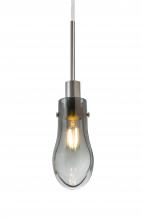Besa Lighting 1JC-WISHSM-SN - Besa, Wish Cord Pendant, Smoke/Clear, Satin Nickel Finish, 1x40W E12 Base