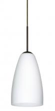 Besa Lighting 1JT-151107-BR-L - Besa Riva 9 Pendant Bronze Opal Matte 1x75W Medium Base, 15Ft. Cord