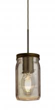 Besa Lighting 1JT-MILO4SM-EDIL-BR-L - Besa Pendant Milo 4 Bronze Smoke 1x5W LED Filament, 15Ft. Cord