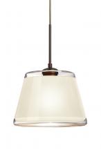 Besa Lighting 1JT-PIC9WH-BR-L - Besa Pendant Pica 9 Bronze White Sand 1x75W Medium Base, 15Ft. Cord