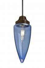 Besa Lighting 1JT-SULUBL-EDIL-BR - Besa, Sulu Cord Pendant, Blue Bubble, Bronze Finish, 1x8W LED Filament