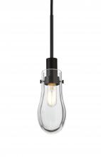 Besa Lighting 1JT-WISHCL-BK - Besa, Wish Cord Pendant, Clear, Black Finish, 1x40W E12 Base