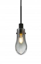 Besa Lighting 1JT-WISHSM-BK - Besa, Wish Cord Pendant, Smoke/Clear, Black Finish, 1x40W E12 Base