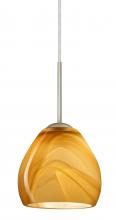 Besa Lighting B-4122HN-SN - Besa Bolla Pendant For Multiport Canopy Satin Nickel Honey 1x50W E12 base