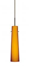 Besa Lighting B-567480-LED-BR-L - Besa Camino Pendant For Multiport Canopy Bronze Amber Matte 1x5W LED, 15Ft. Cord