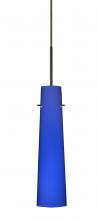 Besa Lighting B-5674CM-LED-BR-L - Besa Camino Pendant For Multiport Canopy Bronze Cobalt Blue Matte 1x5W LED, 15Ft. Cord