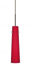 Besa Lighting B-5674RM-LED-BR-L - Besa Camino Pendant For Multiport Canopy Bronze Ruby Matte 1x5W LED, 15Ft. Cord