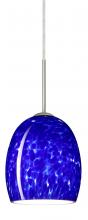 Besa Lighting J-169786-SN-L - Besa Lucia Pendant For Multiport Canopy Satin Nickel Blue Cloud 1x75W Medium Base, 15Ft. Cord