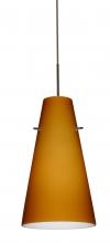Besa Lighting J-412480-BR-L - Besa Cierro Pendant For Multiport Canopy Bronze Amber Matte 1x100W Medium Base, 15Ft. Cord