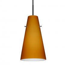 Besa Lighting J-412480-LED-BK - Besa Cierro LED Pendant For Multiport Canopy J Amber Matte Black 1x9W LED