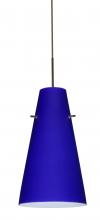 Besa Lighting J-4124CM-BR-L - Besa Cierro Pendant For Multiport Canopy Bronze Cobalt Blue Matte 1x100W Medium Base, 15Ft. Cord