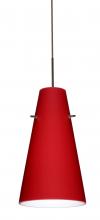 Besa Lighting J-4124RM-BR-L - Besa Cierro Pendant For Multiport Canopy Bronze Ruby Matte 1x100W Medium Base, 15Ft. Cord