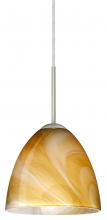 Besa Lighting J-4470HN-SN-L - Besa Vila Pendant For Multiport Canopy Satin Nickel Honey 1x60W Medium Base, 15Ft. Cord