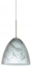Besa Lighting J-4470MG-SN-L - Besa Vila Pendant For Multiport Canopy Satin Nickel Marble Grigio 1x60W Medium Base, 15Ft. Cord