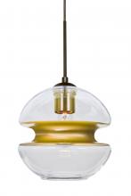 Besa Lighting J-HULA8GD-BR - Besa, Hula 8 Cord Pendant for Mulitport Canopy, Clear/Gold, Bronze Finish, 1x60W Medium base