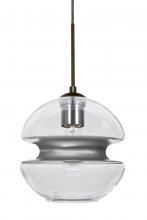 Besa Lighting J-HULA8SL-BR - Besa, Hula 8 Cord Pendant for Mulitport Canopy, Clear/Silver, Bronze Finish, 1x60W Medium base