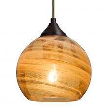 Besa Lighting J-JILLYAM-BR-L - Besa, Jilly Cord Pendant For Multiport Canopy, Vapor Amber, Bronze Finish, 1x60W Medium Base