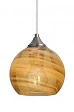 Besa Lighting J-JILLYAM-EDIL-SN - Besa, Jilly Cord Pendant For Multiport Canopy, Vapor Amber, Satin Nickel Finish, 1x5W LED Filament