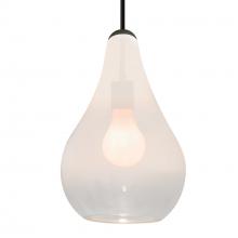 Besa Lighting J-LEONWC-BK - Besa, Leon Cord Pendant for Multiport Canopy, Milky White/Clear, Black Finish, 1x60W Medium base