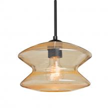 Besa Lighting J-ZENGD-EDIL-BK - Besa, Zen Cord Pendant For Multiport Canopy, Gold Bubble, Black Finish, 1x8W LED Filament