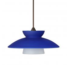 Besa Lighting RXP-271823-LED-BR-L - Besa Pendant Trilo 7 Bronze Blue Matte 1x5W LED, 15Ft. Cord